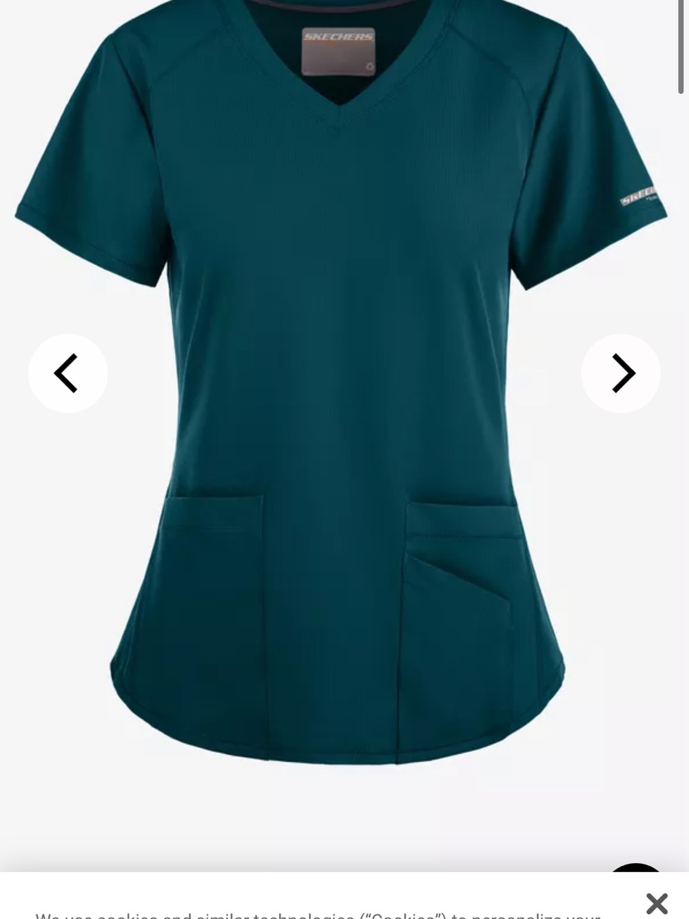 Skechers Caribbean blue V-Neck Short Sleeve Scrub Top with Pockets